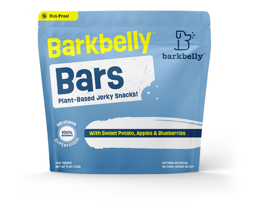 Barkbelly Bars Plant-Based Jerky Snacks with Sweet Potato, Apples & Blueberries