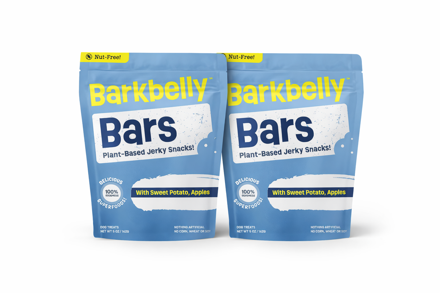 Barkbelly Bars Plant-Based Jerky Snacks with Sweet Potato, Apples & Blueberries